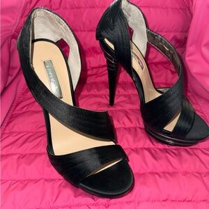 H by Halston Black Strappy Heels